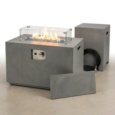 Propane Fire Pit Table Built for Year-Round Use, 50000 BTU, Steel Construction, Tank Holder Included