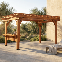 Ashland 10 Ft. X 14 Ft. All Cedar Wood Outdoor Pergola Shade Structure with Bar and Electric — Studio Shot