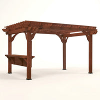 Ashland 10 Ft. X 14 Ft. All Cedar Wood Outdoor Pergola Shade Structure with Bar and Electric — Studio Shot