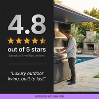 Customized Multi Functional Outdoor Kitchen BBQ Pod with Shelter Moisture Resistant Stainless Steel Outdoor Kitchen Patio Shed — Results & Stats