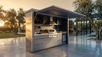 Customized Multi Functional Outdoor Kitchen BBQ Pod with Shelter Moisture Resistant Stainless Steel Outdoor Kitchen Patio Shed — Lifestyle