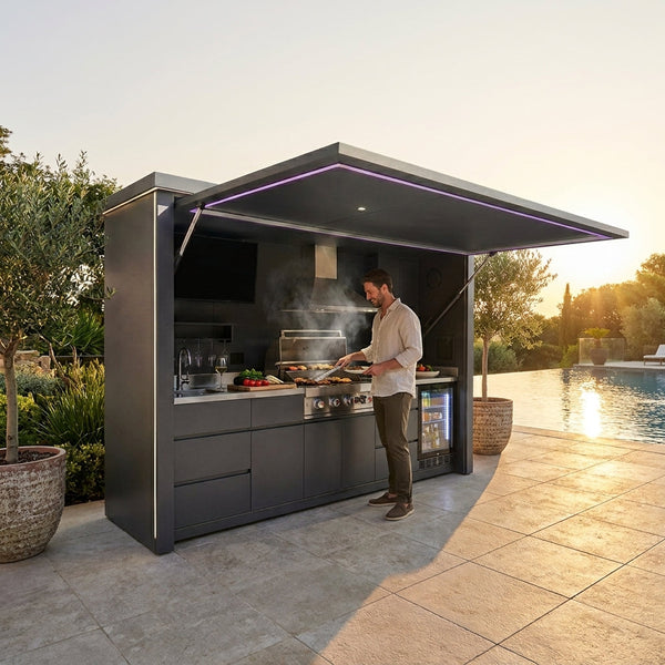 Outdoor Kitchen Pod Designed for Premium Cooking, 304 Stainless Steel, Moisture Resistant, Modular Design