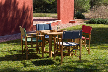Zircon Teak Director Chair ‚Äì Blue Horizon - 1 Piece